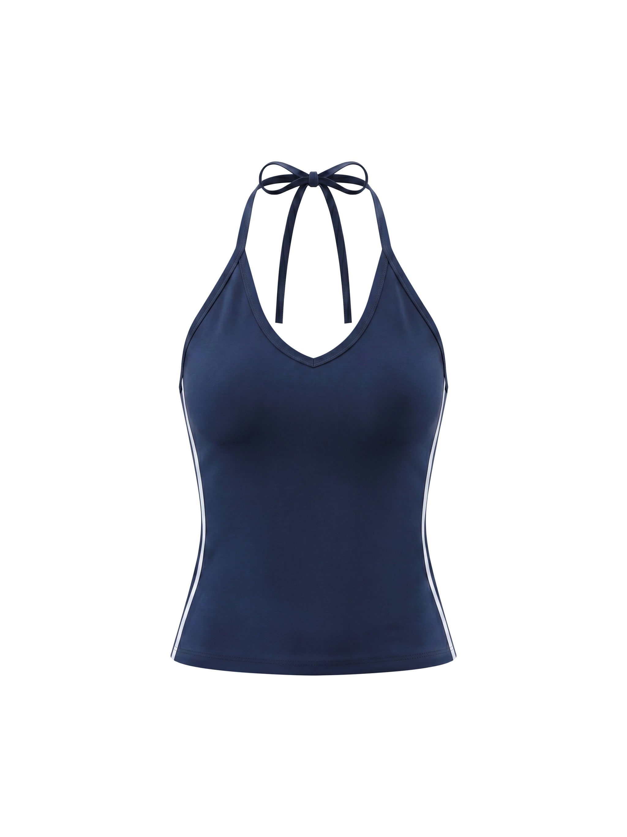 Loki & Ivy Women's Color Block Halter Crop Tank Top