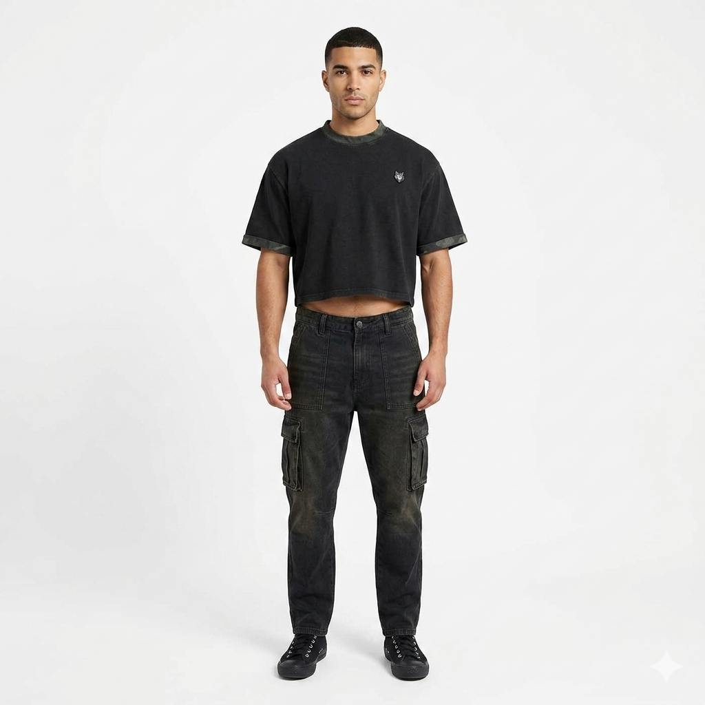 Loki & Ivy Unisex Mineral Washed Boxy Panel T-Shirt