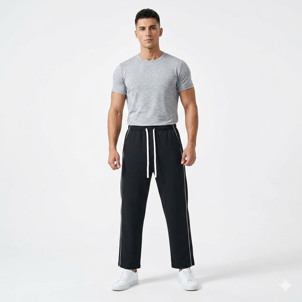 Loki & Ivy Men’s Piping Straight Leg Sweatpants
