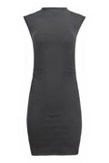 Kara Cotton Mock Neck Ruched Mini Dress