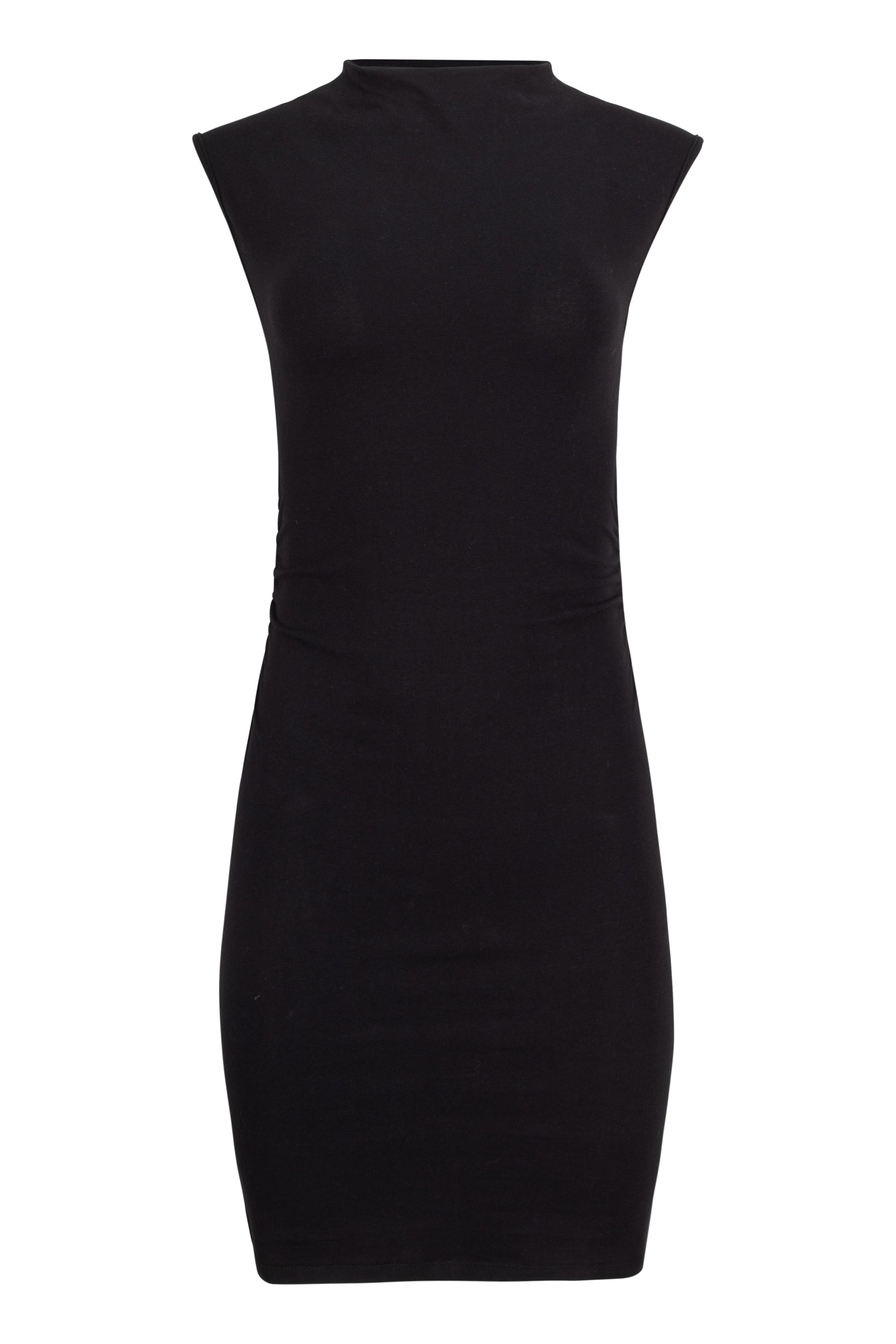 Kara Cotton Mock Neck Ruched Mini Dress
