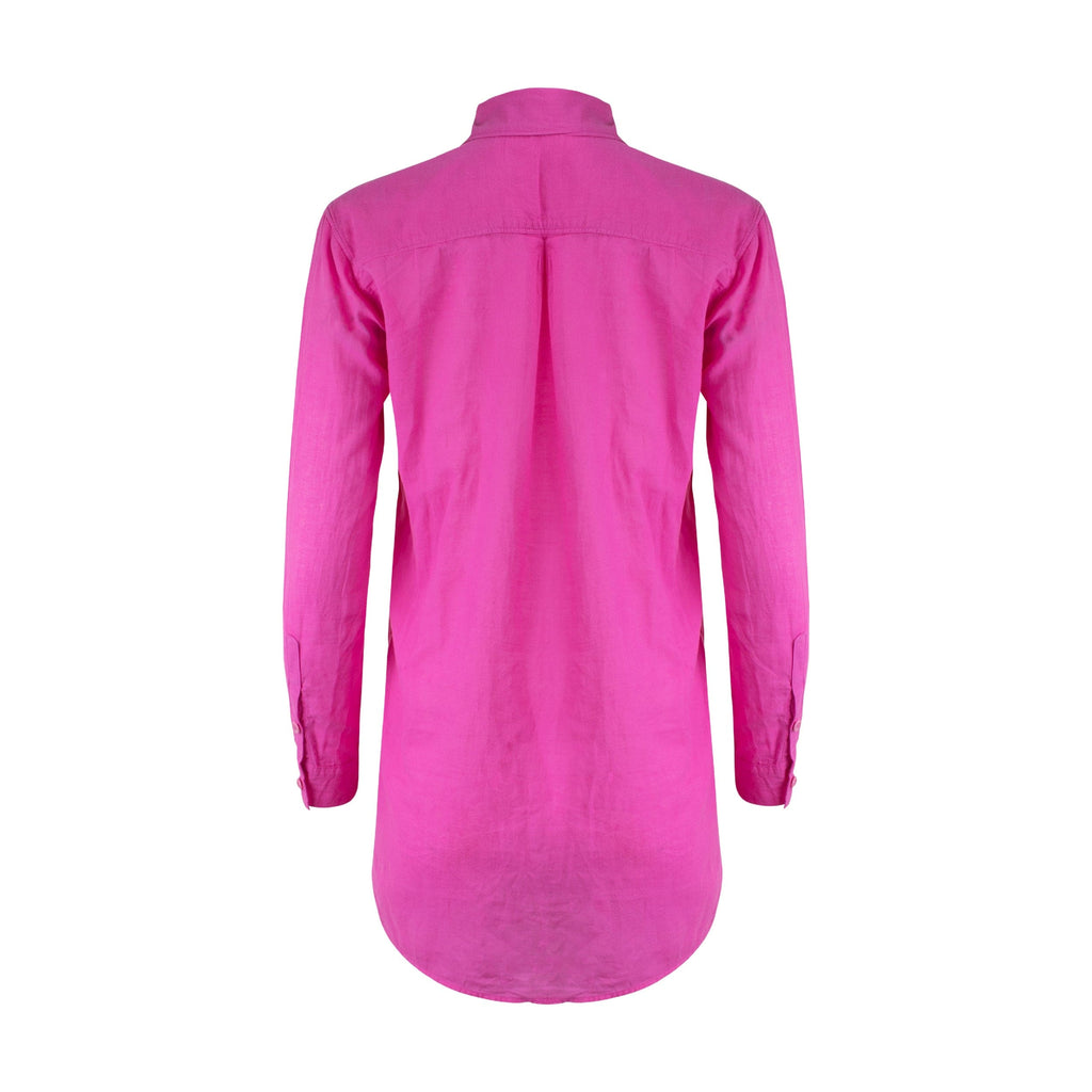 Naomi Linen Tunic Blouse - Pink Aster