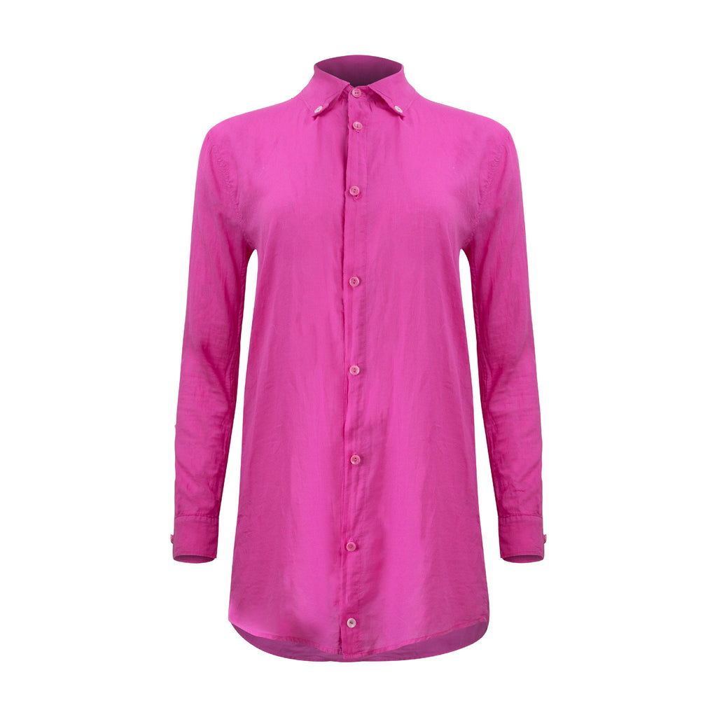 Naomi Linen Tunic Blouse - Pink Aster