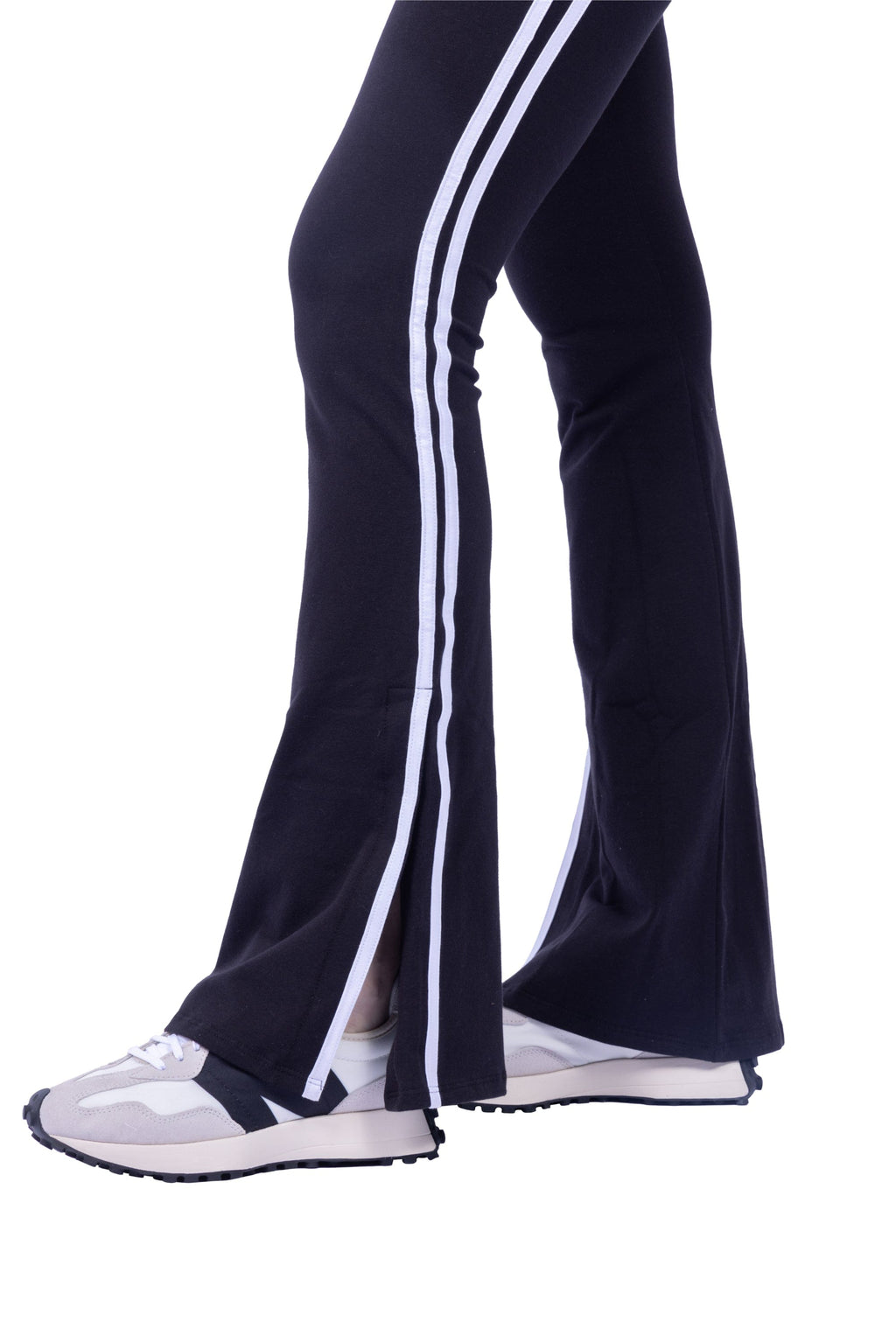 Ella Organic Cotton High-Rise Flare Stripe Leggings
