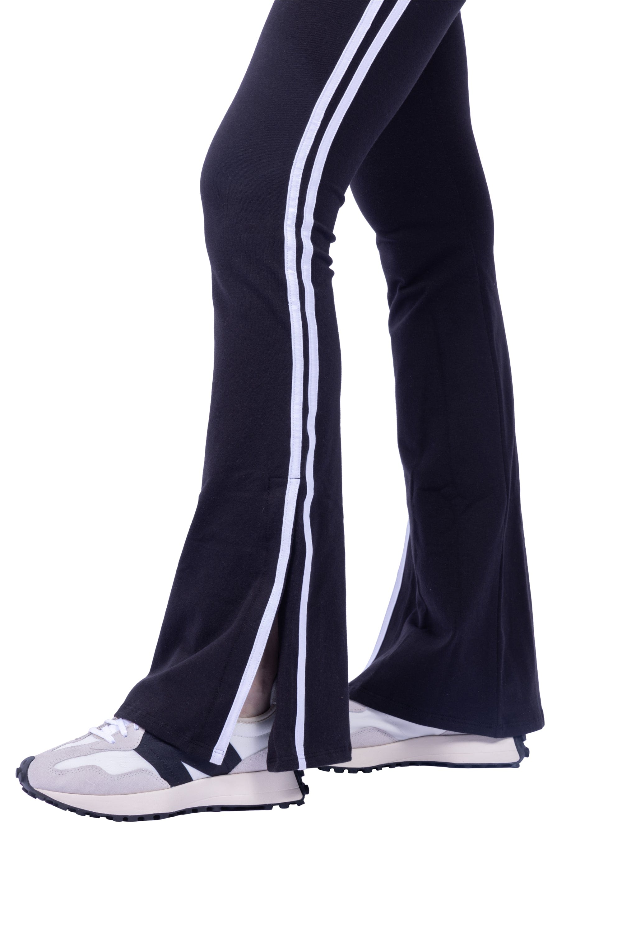 Ella Organic Cotton High-Rise Flare Stripe Leggings