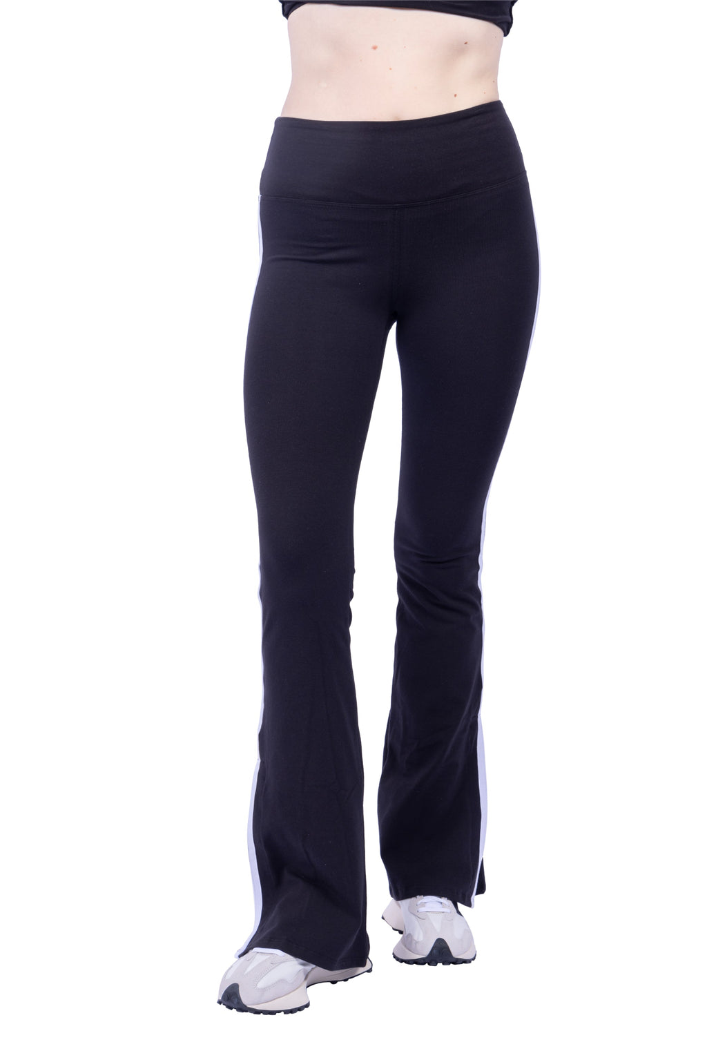 Ella Organic Cotton High-Rise Flare Stripe Leggings