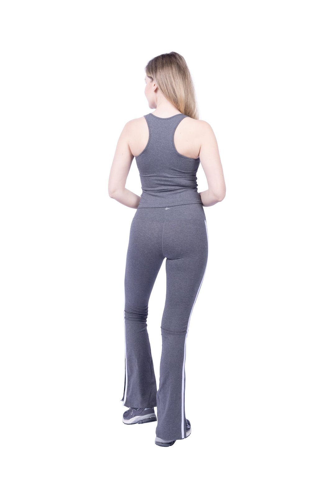 Ella Organic Cotton High-Rise Flare Stripe Leggings