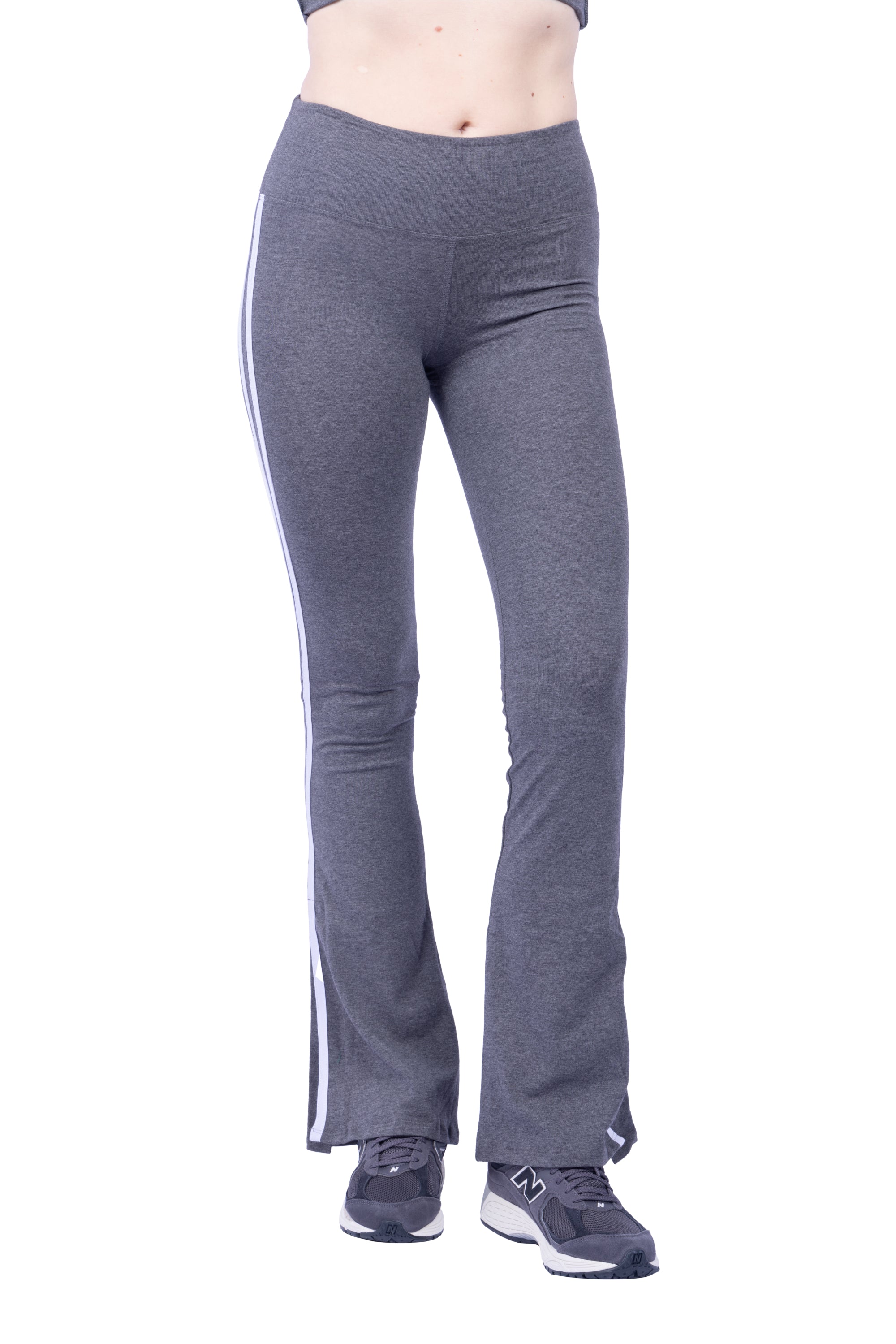 Ella Organic Cotton High-Rise Flare Stripe Leggings
