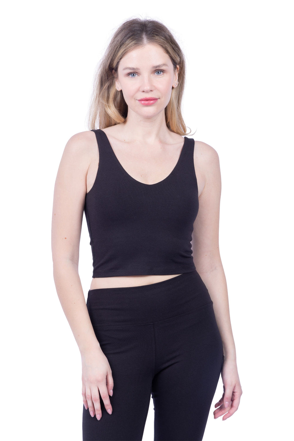V Neck Organic Cotton Crop Tank
