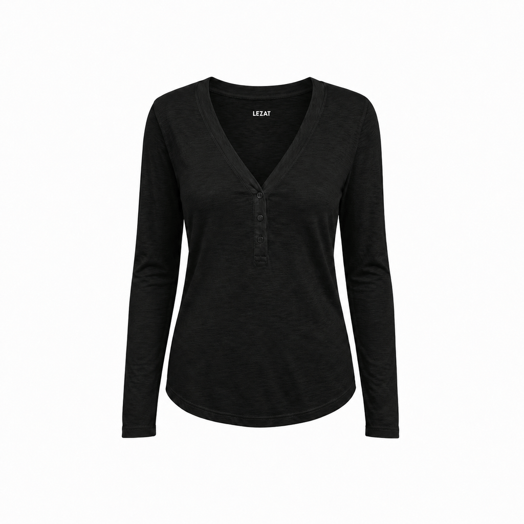 Monroe Organic Cotton Henley Long Sleeve