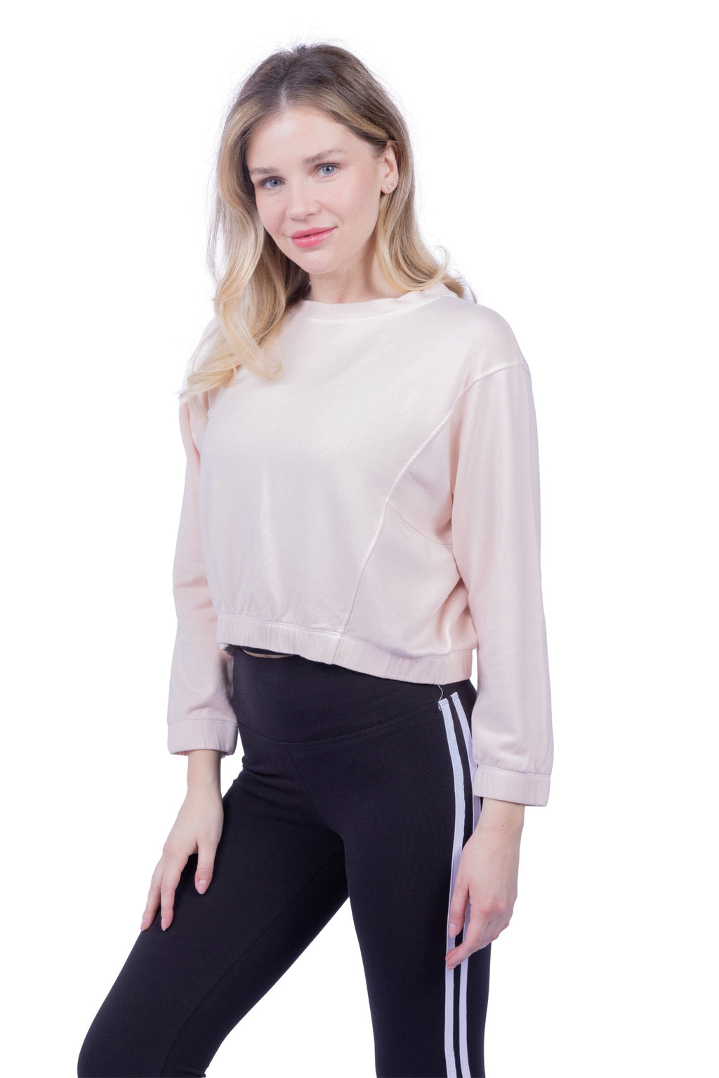 Ivy Boxy Cropped Modal Pullover - Rose Quartz