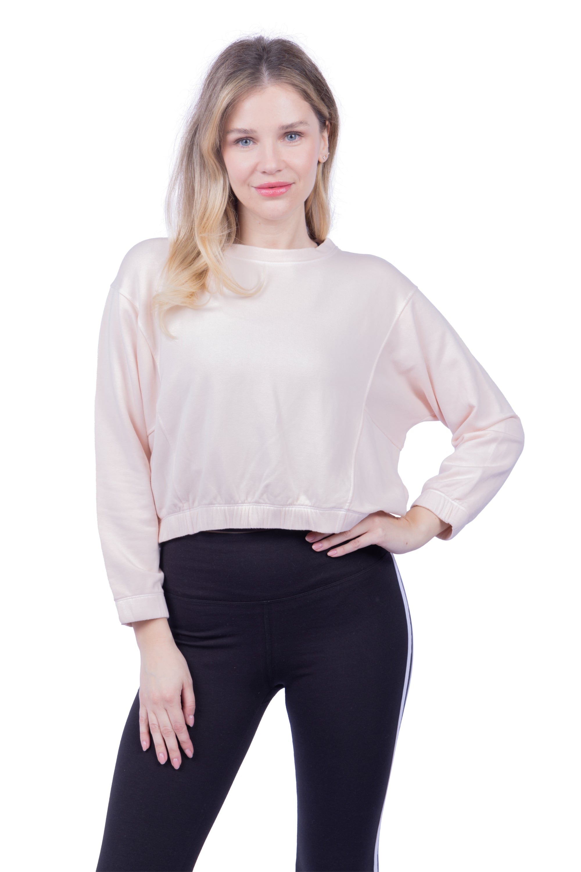 Ivy Boxy Cropped Modal Pullover - Rose Quartz