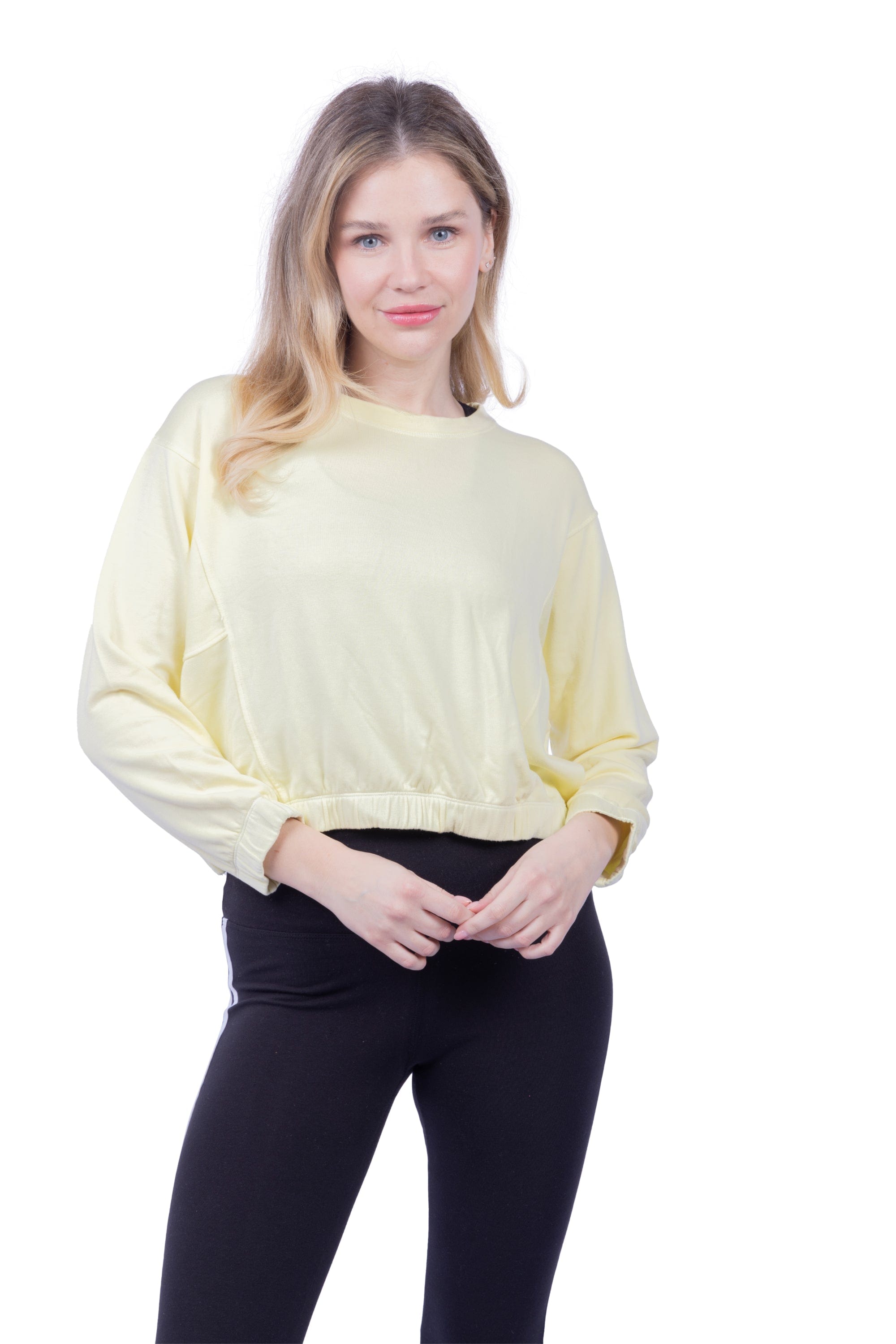 Ivy Boxy Cropped Modal Pullover - Sunny