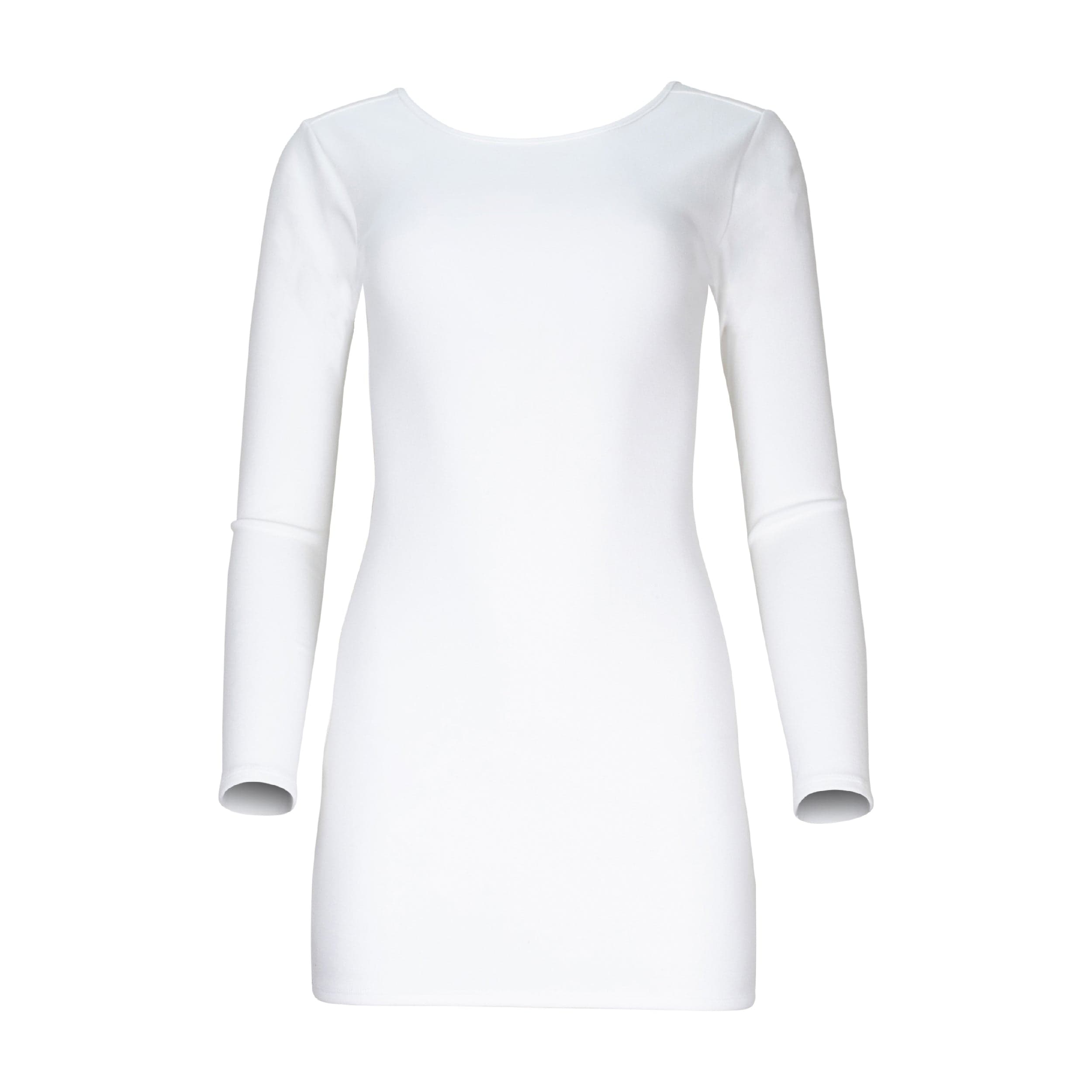 Jenna Long Sleeve Open Back Cotton Mini Dress - Ivory