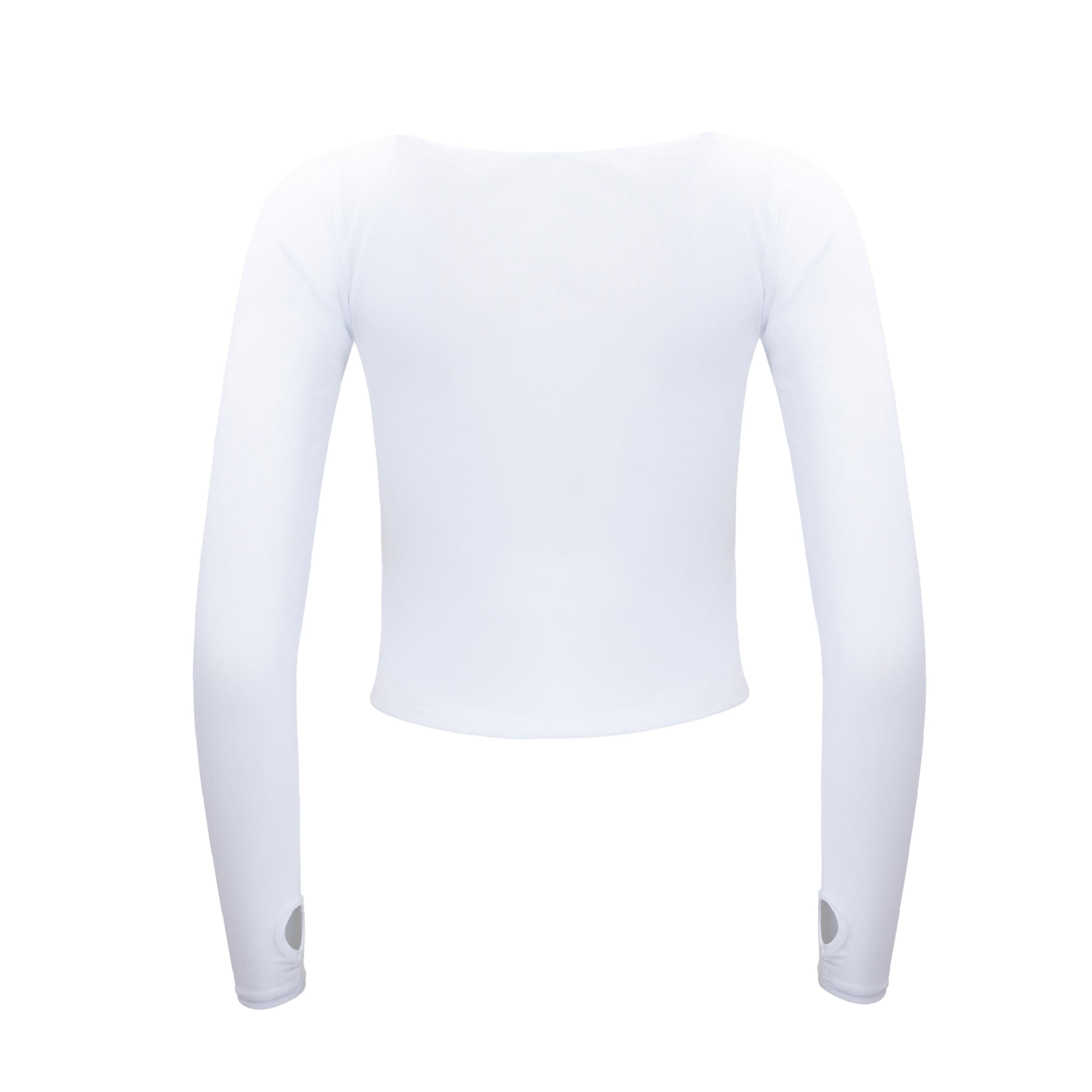 Hailey Mesh and Cotton Long Sleeve Top - Blanc