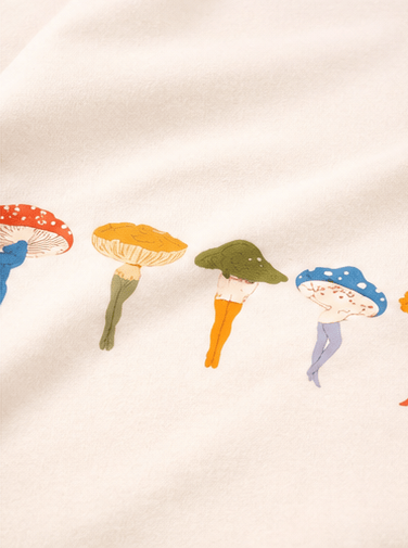Cropped Everyday Organic Cotton Tee - Shrooms