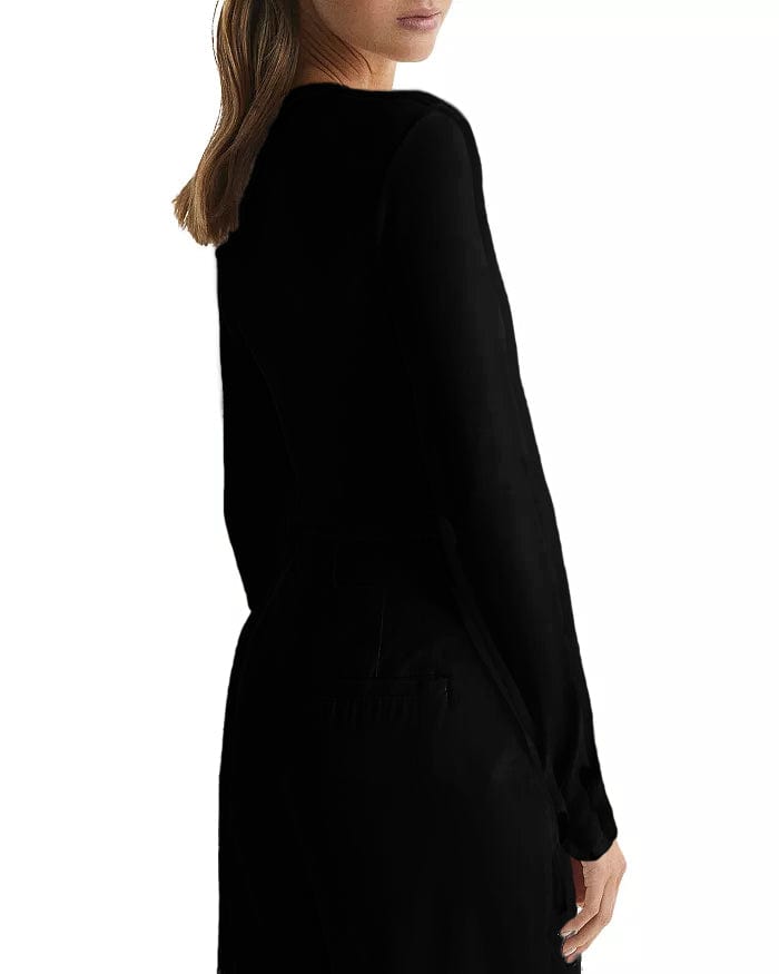 Melli Modal Cutout Long Sleeve Crop Top - Black