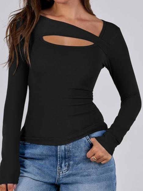 Paige Cotton Long Sleeve Cutout Top