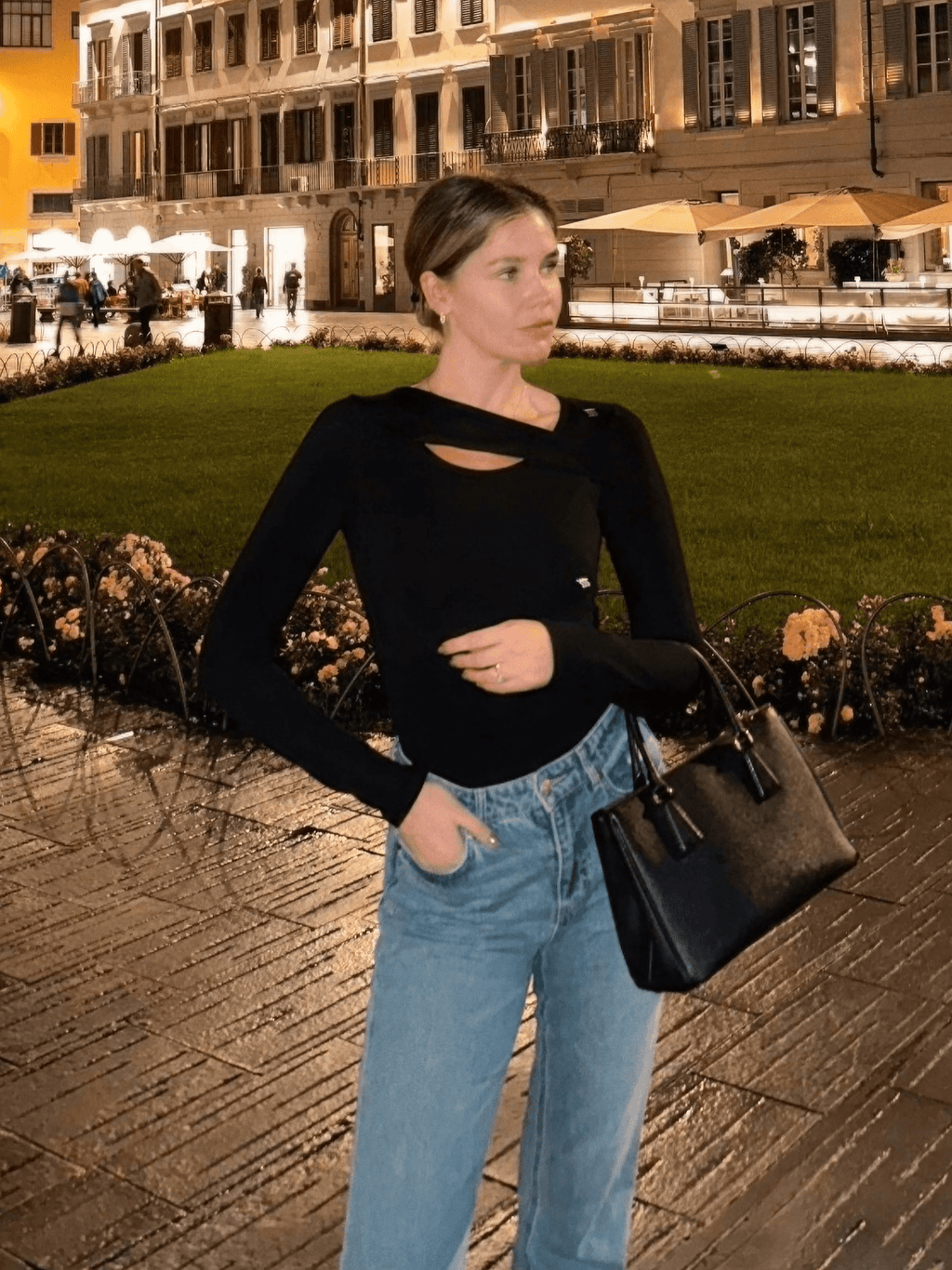 Paige Cotton Long Sleeve Cutout Top