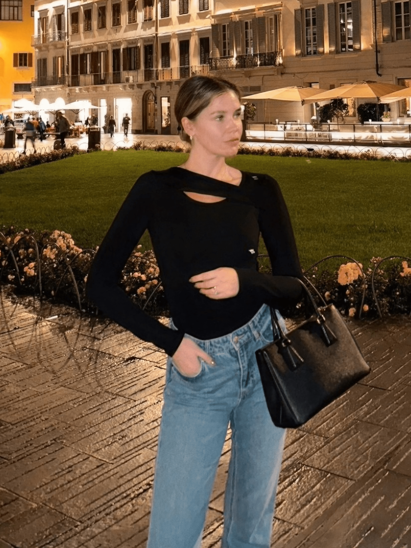 Paige Cotton Long Sleeve Cutout Top