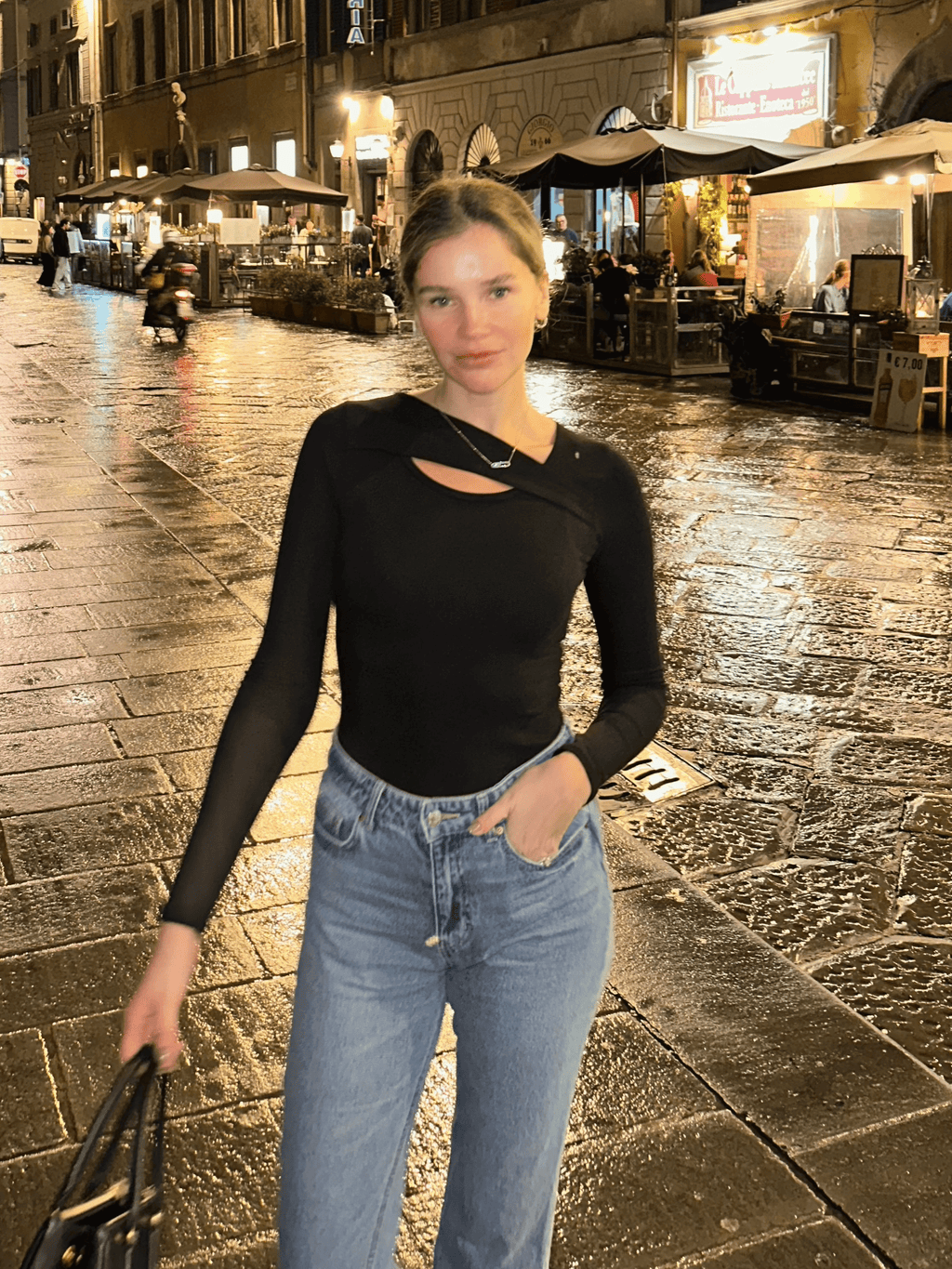 Paige Cotton Long Sleeve Cutout Top